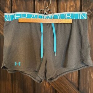 Under Armour Women's Charcoal Shorts with Teal Highlights